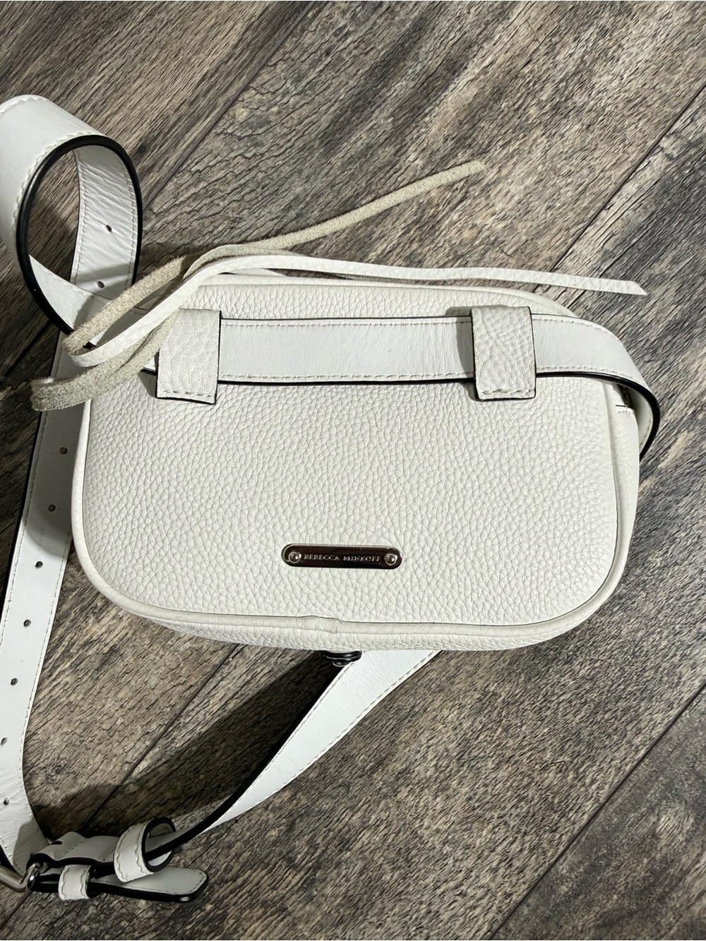 Rebecca Minkoff Pebbled Leather Belt Bag Crossbody Bag-White-Extra Tassels - Picture 7 of 11